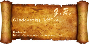 Gladovszky Réka névjegykártya